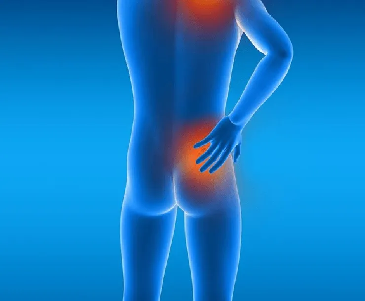Dolor lumbar señalado en la zona baja de la espalda, una de las áreas de uso de la crema